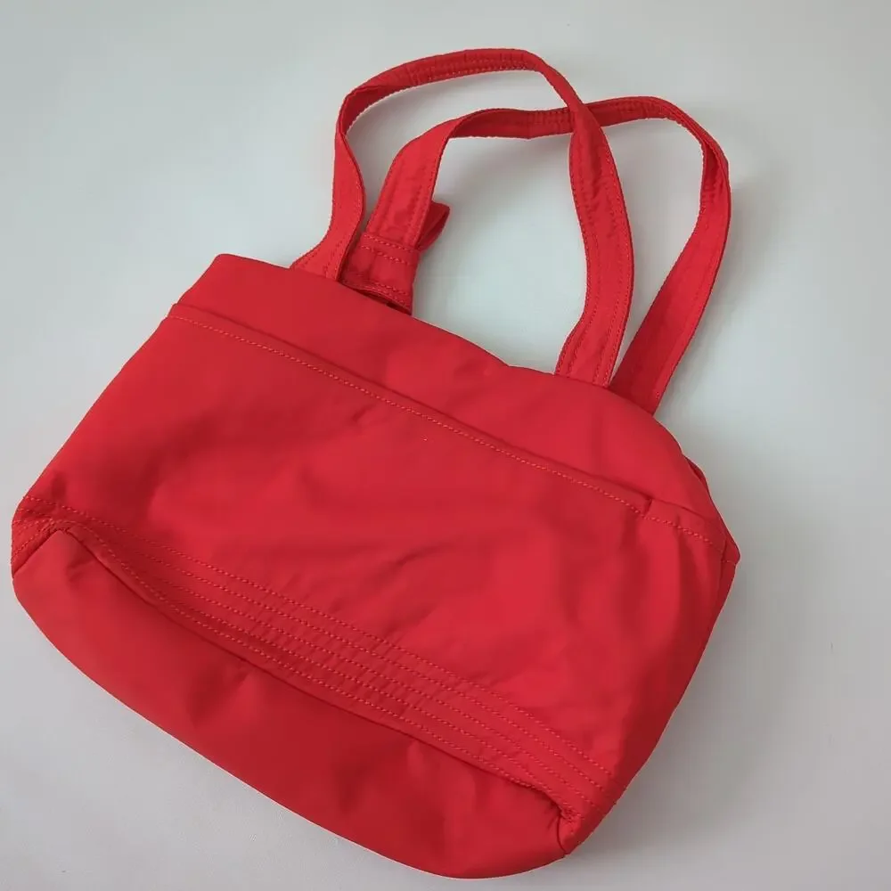 Kate Spade Red Orange‎ Canvas Nylon Tote Purse Baby Diaper Shoulder Bag Large